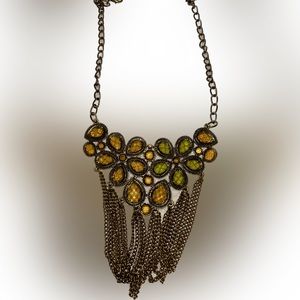 Sparkling Sage big flower necklace
